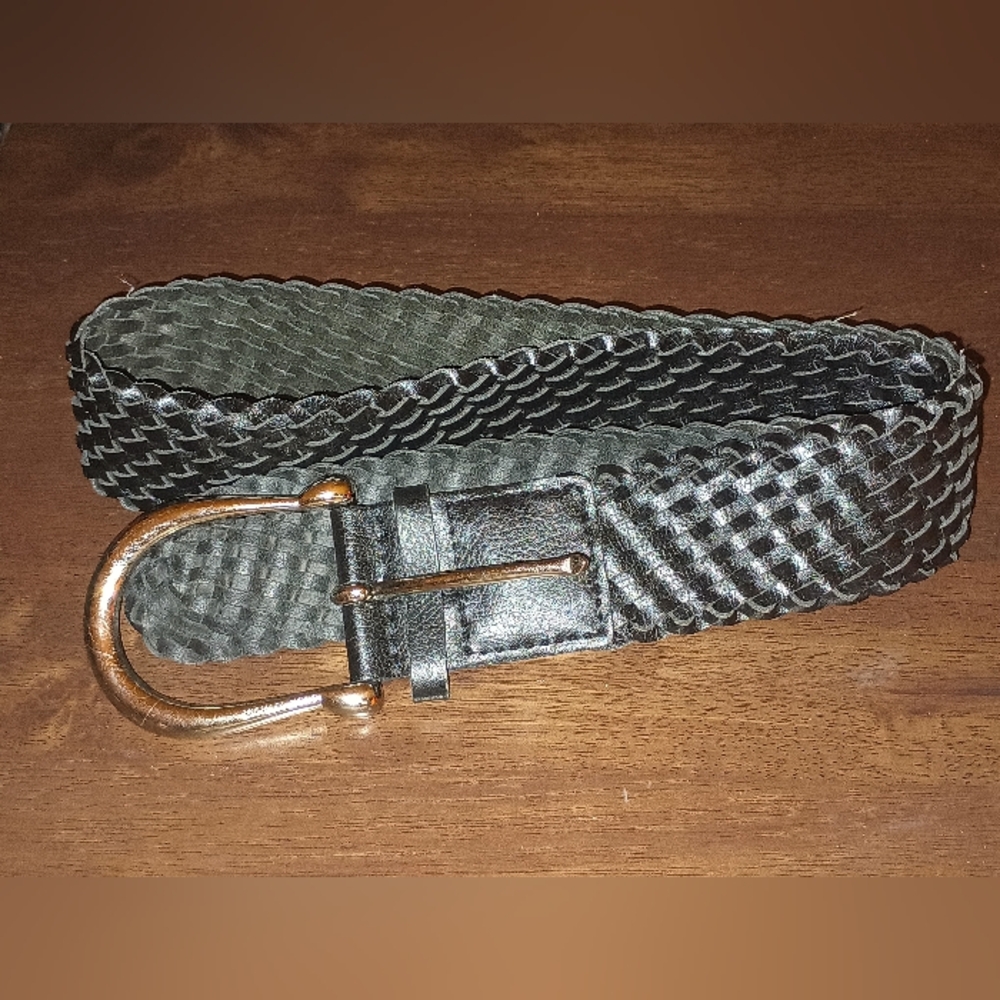 Michael Kors Horseshoe Buckle Genuine Leather Braided Belt 553633 Size Medium